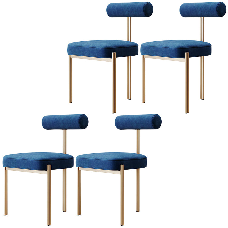 Glam Velvet Dining Chair Open Back Dining Side Furniture in Matte Finish for Indoor