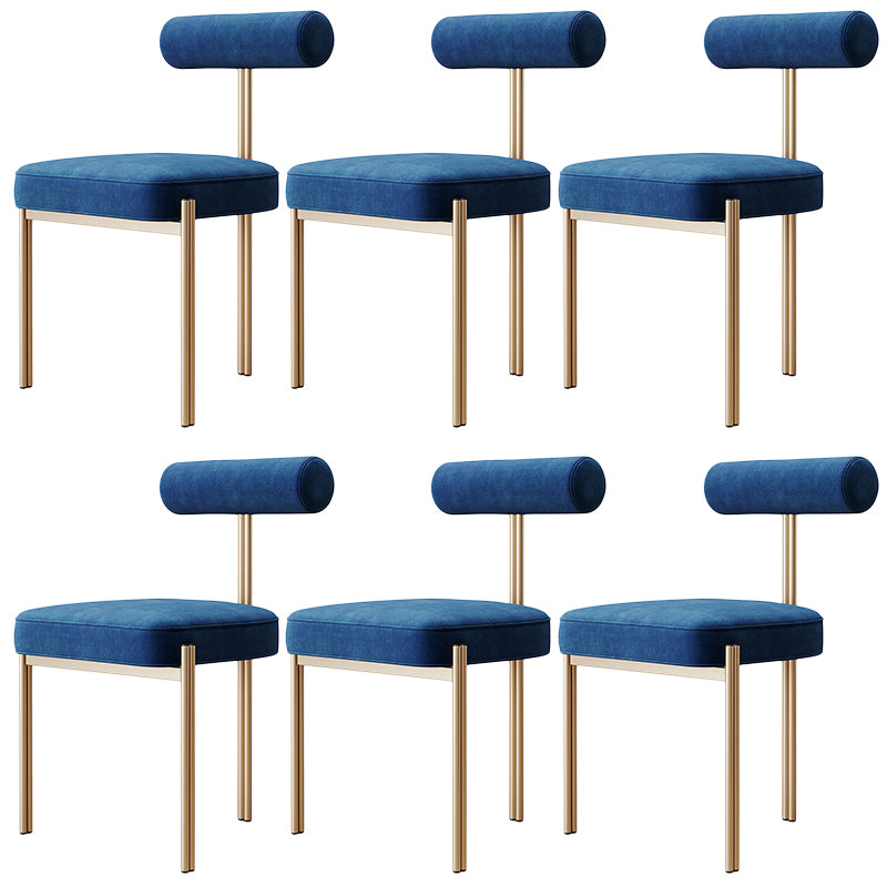 Glam Velvet Dining Chair Open Back Dining Side Furniture in Matte Finish for Indoor