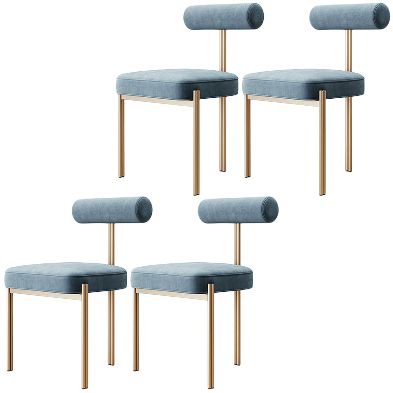 Glam Velvet Dining Chair Open Back Dining Side Furniture in Matte Finish for Indoor