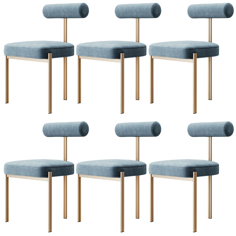 Glam Velvet Dining Chair Open Back Dining Side Furniture in Matte Finish for Indoor