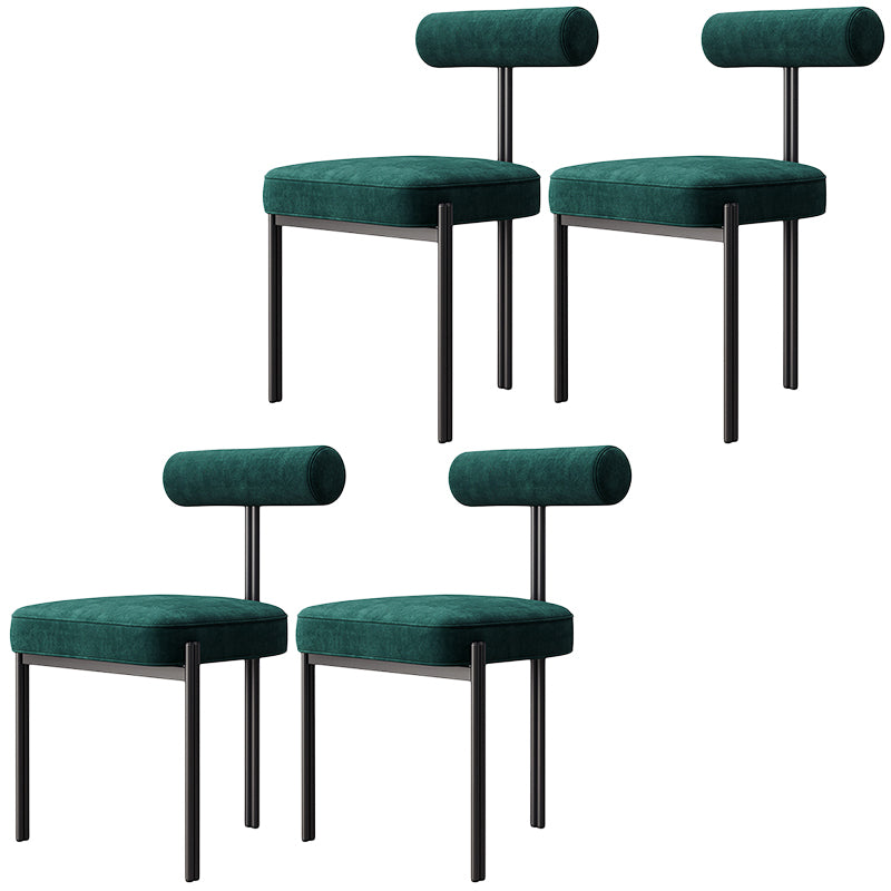 Glam Velvet Dining Chair Open Back Dining Side Furniture in Matte Finish for Indoor