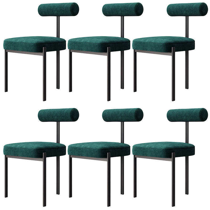 Glam Velvet Dining Chair Open Back Dining Side Furniture in Matte Finish for Indoor