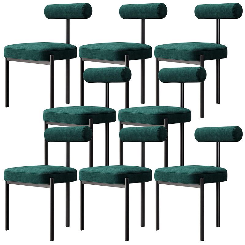 Glam Velvet Dining Chair Open Back Dining Side Furniture in Matte Finish for Indoor