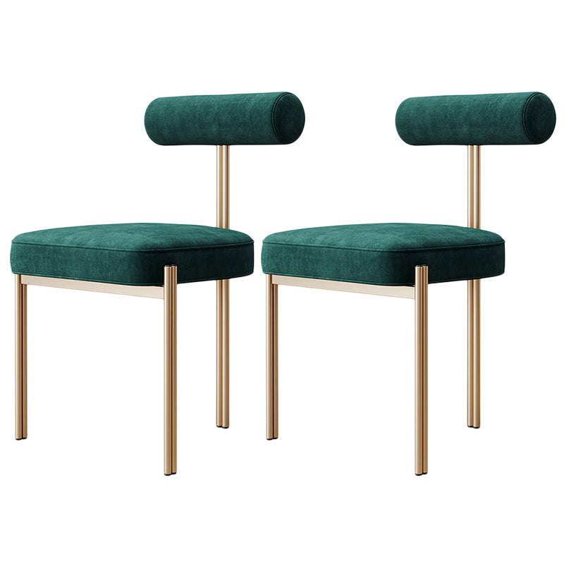 Glam Velvet Dining Chair Open Back Dining Side Furniture in Matte Finish for Indoor