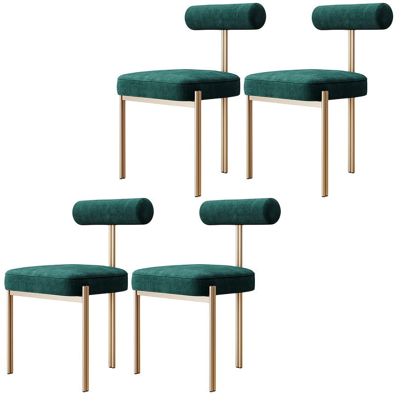 Glam Velvet Dining Chair Open Back Dining Side Furniture in Matte Finish for Indoor