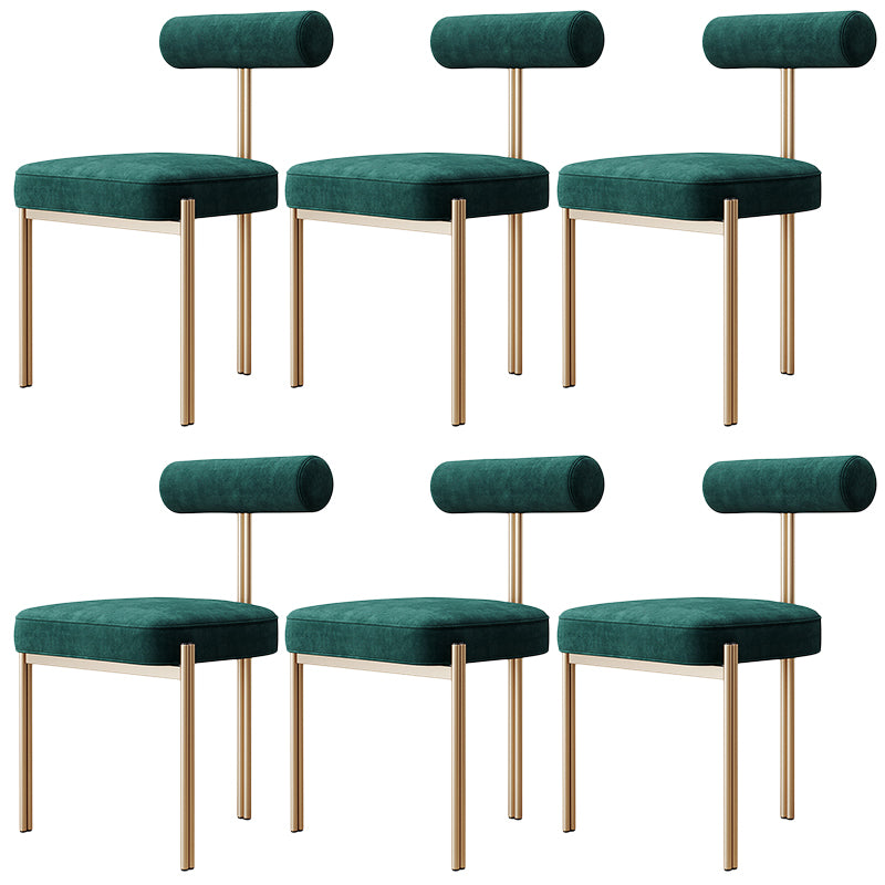 Glam Velvet Dining Chair Open Back Dining Side Furniture in Matte Finish for Indoor