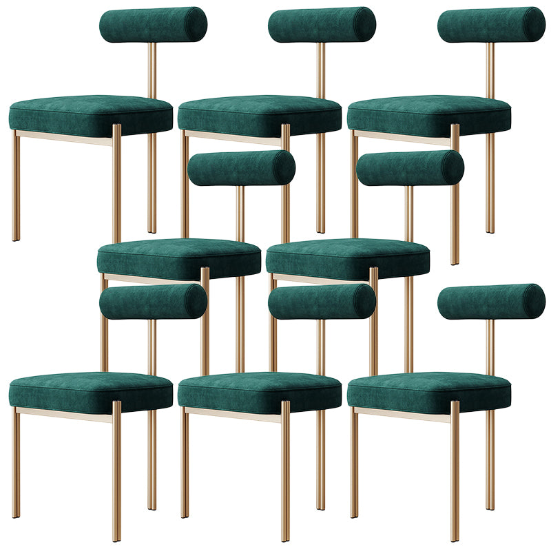 Glam Velvet Dining Chair Open Back Dining Side Furniture in Matte Finish for Indoor