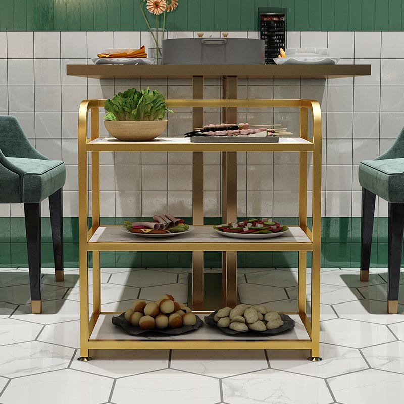 25.59"H Modern Stationary Prep Table Metal Prep Table for Home Use