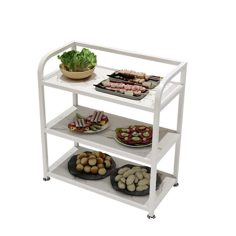 25.59"H Stationary Modern Prep Table Metal Prep Table for Home Use