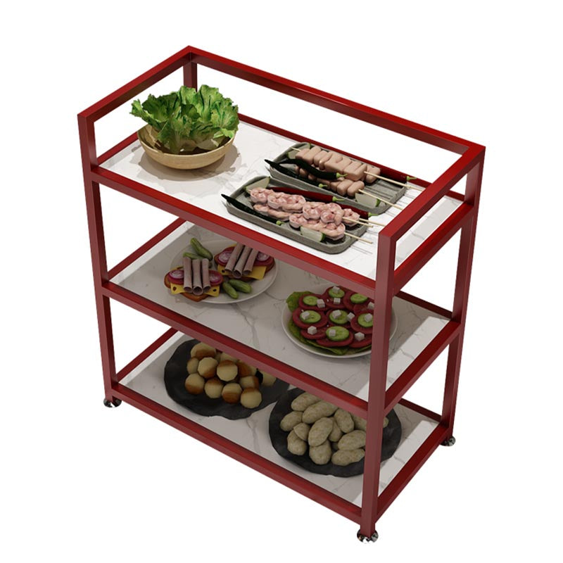 25.59"H Stationary Modern Prep Table Metal Prep Table for Home Use