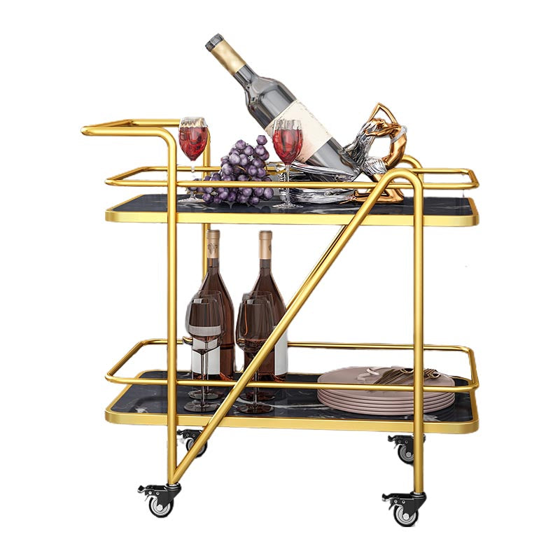 Modern 29.92"H Rolling Prep Table Rectangular Metal Prep Table for Home Use