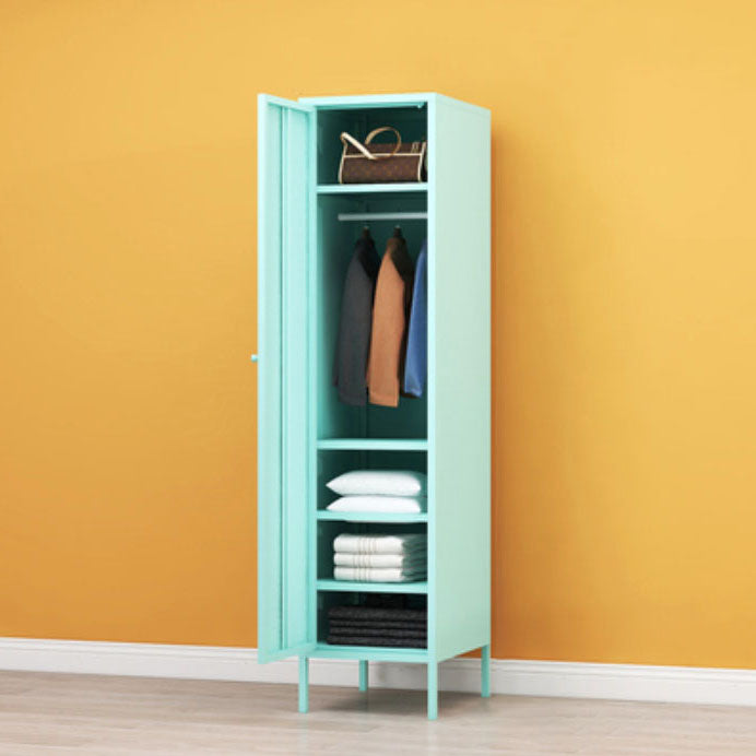 Modern Metal Wardrobe for Home Metallic Finish Cabinet with Legs