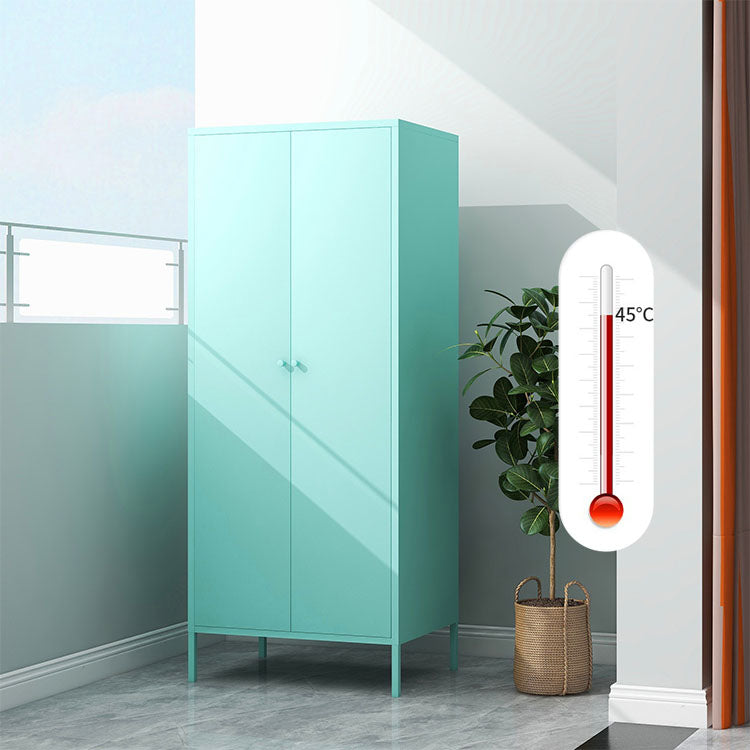 Modern Metal Wardrobe for Home Metallic Finish Cabinet with Legs