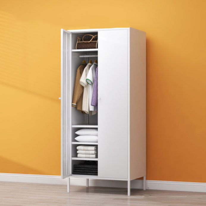 Modern Metal Wardrobe for Home Metallic Finish Cabinet with Legs