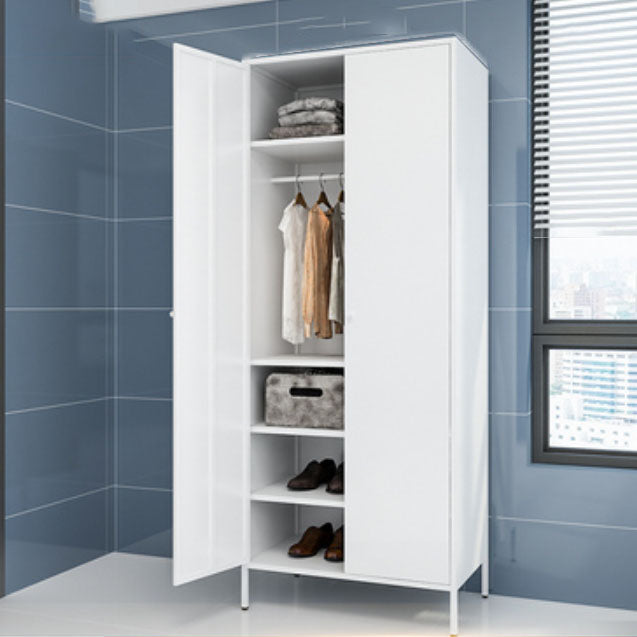 Modern Metal Wardrobe for Home Metallic Finish Cabinet with Legs
