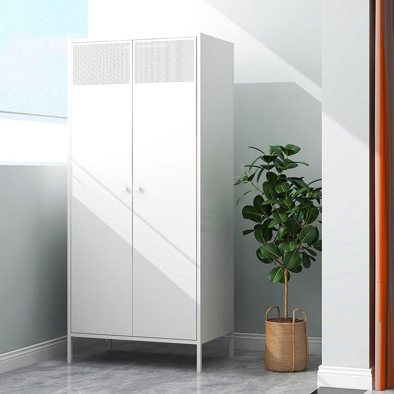 Modern Metal Wardrobe for Home Metallic Finish Cabinet with Legs