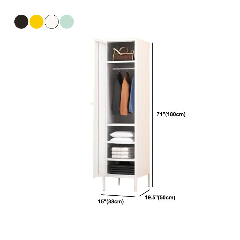 Modern Metal Wardrobe for Home Metallic Finish Cabinet with Legs