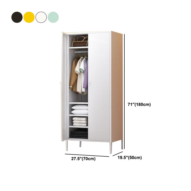 Modern Metal Wardrobe for Home Metallic Finish Cabinet with Legs