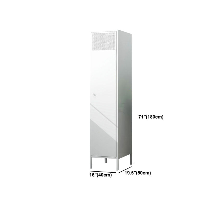 Modern Metal Wardrobe for Home Metallic Finish Cabinet with Legs