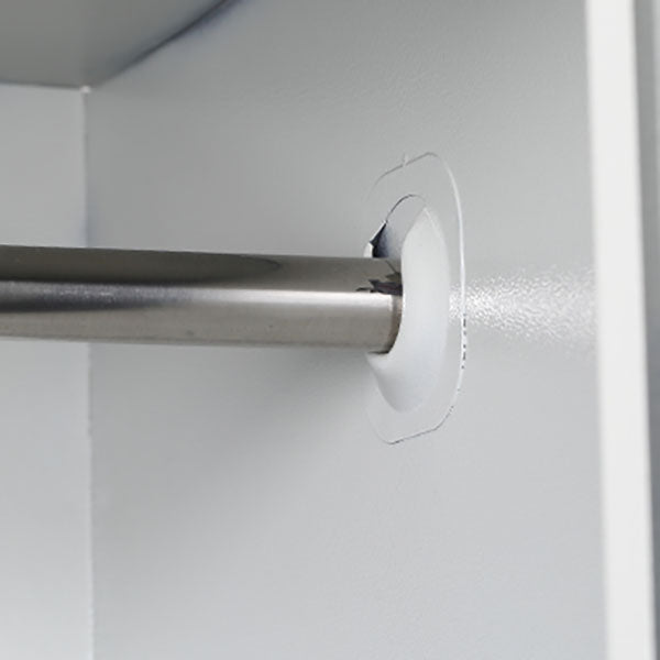 White Hinged Wardrobe Armoire Steel Storage Cabinet for Bedroom