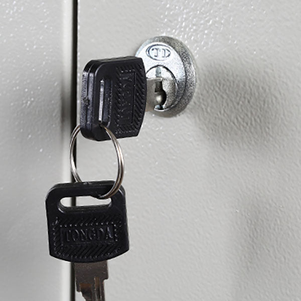 White Hinged Wardrobe Armoire Steel Storage Cabinet for Bedroom