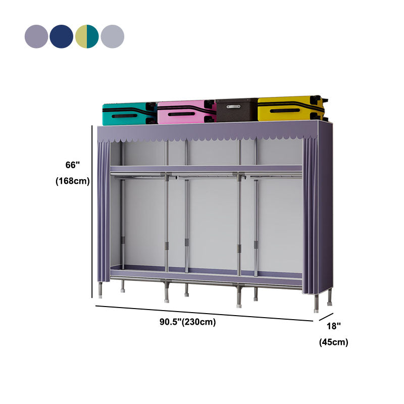 Modern Cabinet with Garment Rod Metal Storage Cabinet for Bedroom