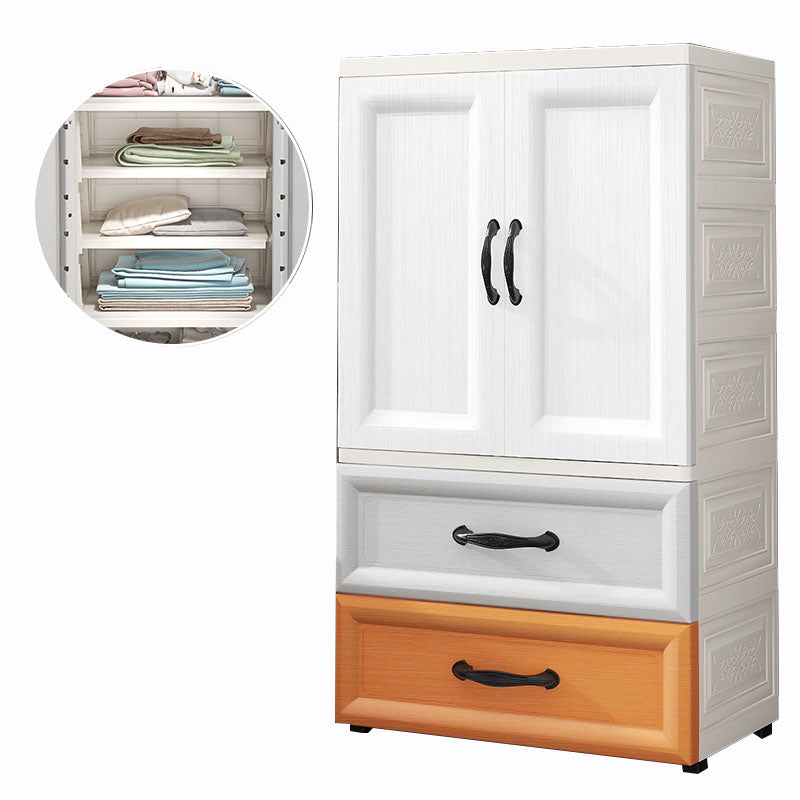 Plastic Contemporary Storage Cabinet for Bedroom Matte Finish Cabinet