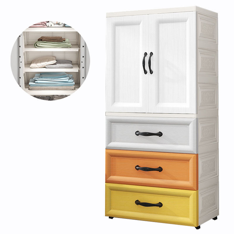 Plastic Contemporary Storage Cabinet for Bedroom Matte Finish Cabinet