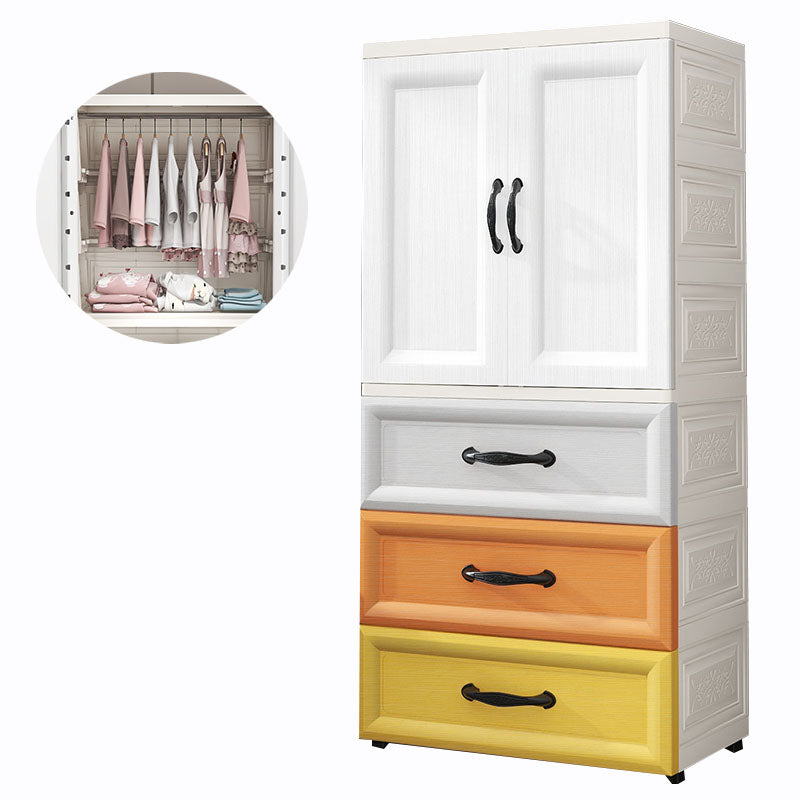 Plastic Contemporary Storage Cabinet for Bedroom Matte Finish Cabinet