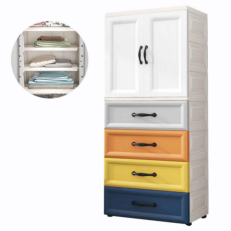 Plastic Contemporary Storage Cabinet for Bedroom Matte Finish Cabinet