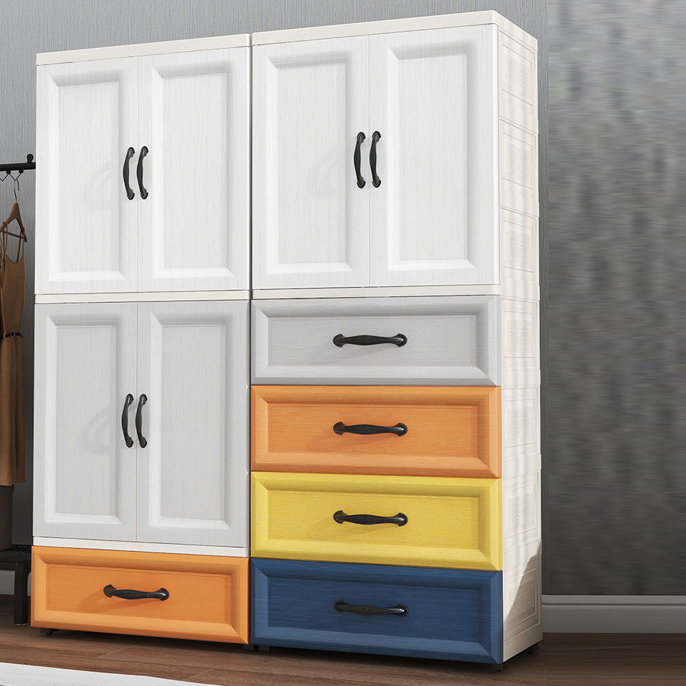 Plastic Contemporary Storage Cabinet for Bedroom Matte Finish Cabinet