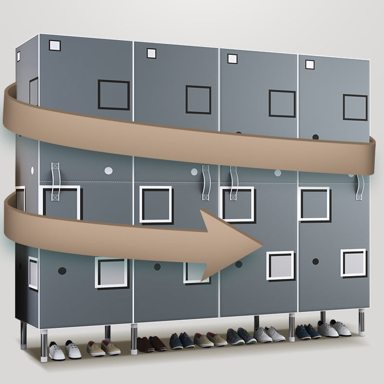 Contemporary Style Wardrobe Armoire Steel Frame Wardrobe Cabinet for Bedroom