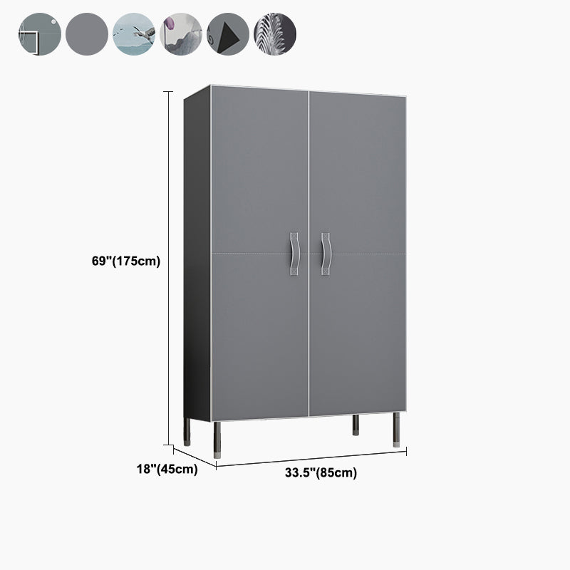 Contemporary Style Wardrobe Armoire Steel Frame Wardrobe Cabinet for Bedroom