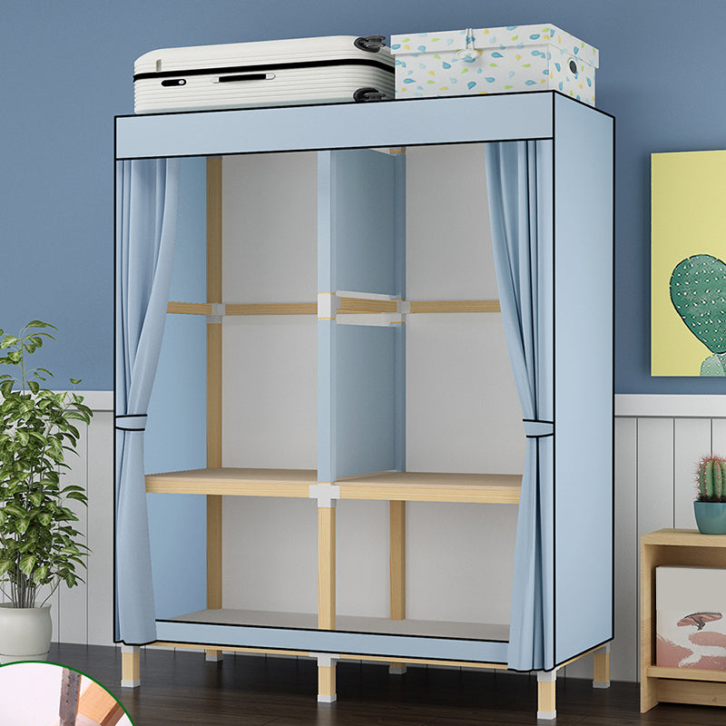 Contemporary Style Wardrobe Armoire Meringue Wood Frame Wardrobe Cabinet for Home