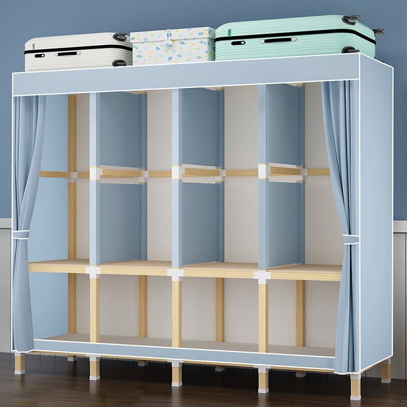 Contemporary Style Wardrobe Armoire Meringue Wood Frame Wardrobe Cabinet for Home