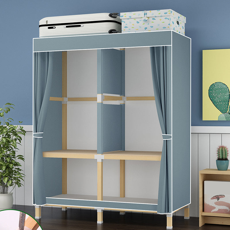 Contemporary Style Wardrobe Armoire Meringue Wood Frame Wardrobe Cabinet for Home