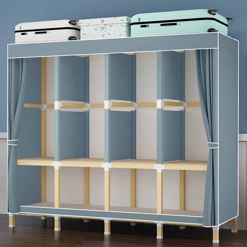 Contemporary Style Wardrobe Armoire Meringue Wood Frame Wardrobe Cabinet for Home