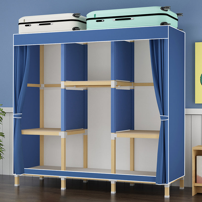 Contemporary Style Wardrobe Armoire Meringue Wood Frame Wardrobe Cabinet for Home