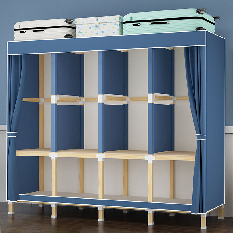 Contemporary Style Wardrobe Armoire Meringue Wood Frame Wardrobe Cabinet for Home