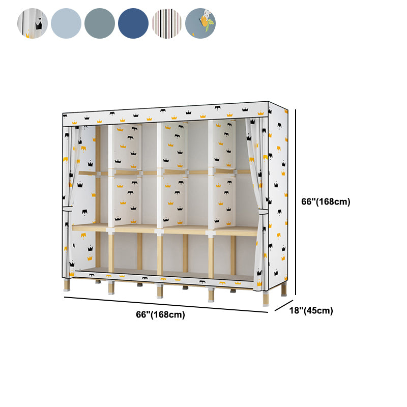 Contemporary Style Wardrobe Armoire Meringue Wood Frame Wardrobe Cabinet for Home