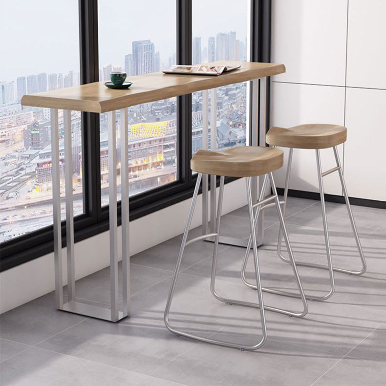 Modern Rectangle Solid Wood Bar Table Set 1/3/5 Pieces Counter Table with Backless Stools