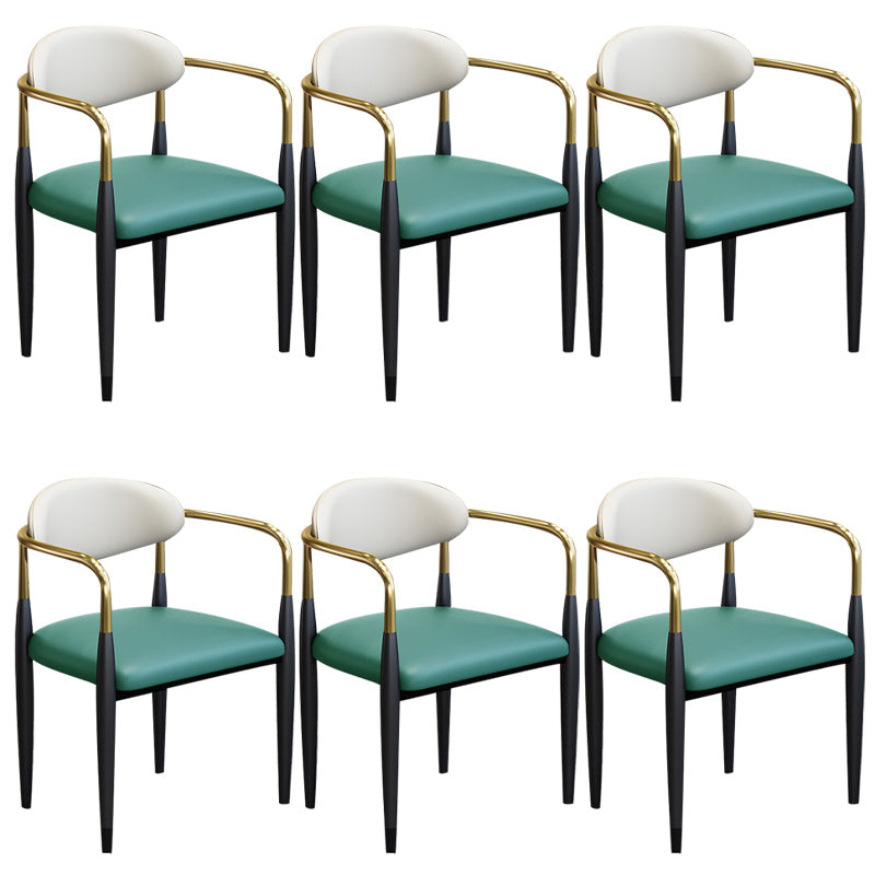 Modern Upholstered Dining Arm Chair Open Back Dining Side Chair