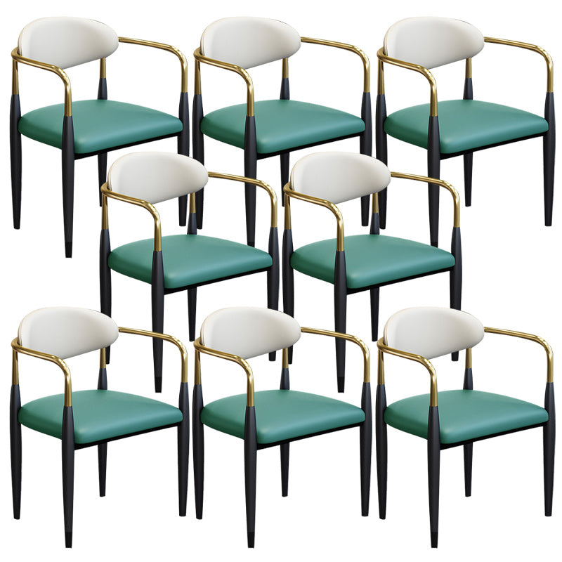 Modern Upholstered Dining Arm Chair Open Back Dining Side Chair