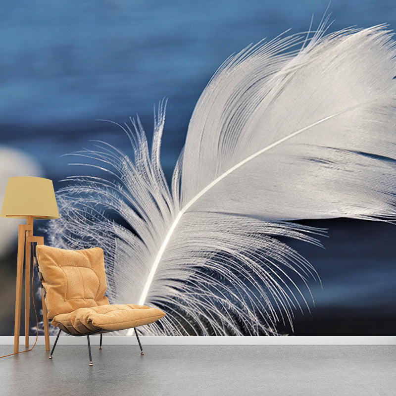 Decorative Wall Mural Feather Printed Sitting Room Wall Mural