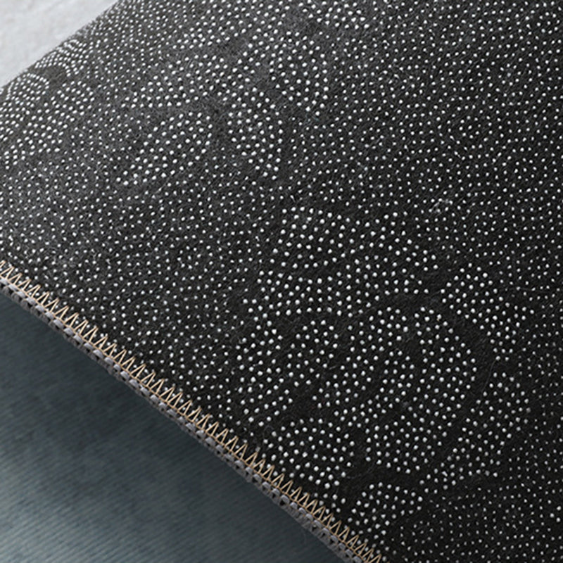 Dark Gray Modern Rug Polyester Graphic Rug Non-Slip Backing Rug for Sitting Room