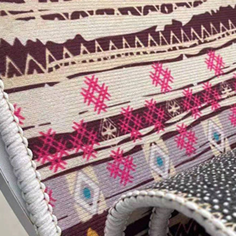 Mid-Century Area Rug Medallion Print Carpet Polyester Area Rug with Non-Slip Backing