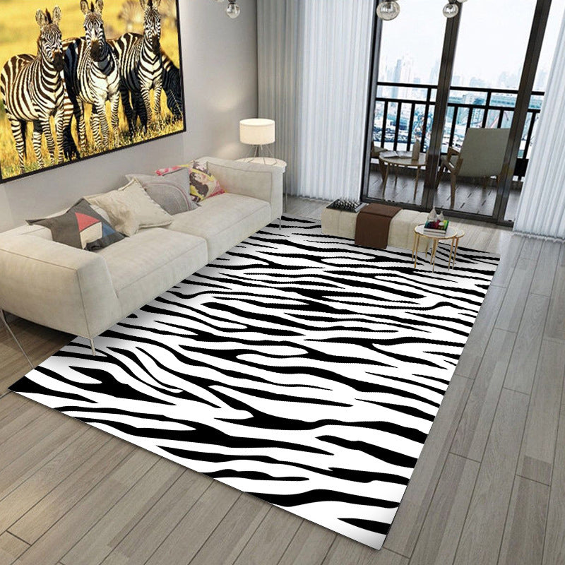 Creative Leopard Print Carpet Polyester Indoor Rug Stain Resistant Rug for Living Room