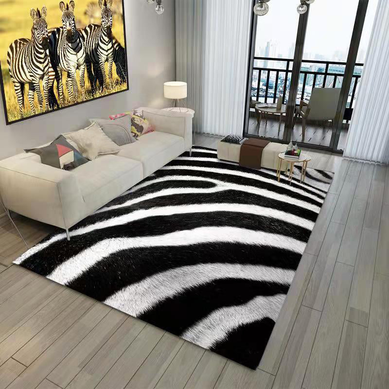 Creative Leopard Print Carpet Polyester Indoor Rug Stain Resistant Rug for Living Room