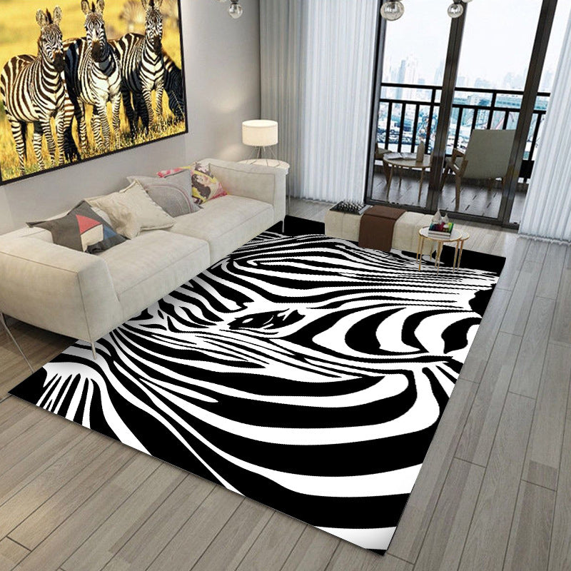 Creative Leopard Print Carpet Polyester Indoor Rug Stain Resistant Rug for Living Room