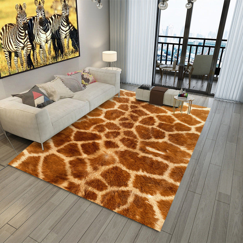 Creative Leopard Print Carpet Polyester Indoor Rug Stain Resistant Rug for Living Room